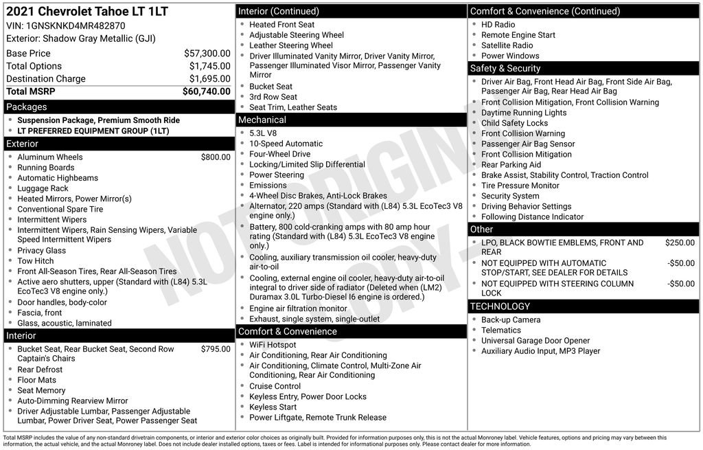 Used 2021 Chevrolet Tahoe LT image 36