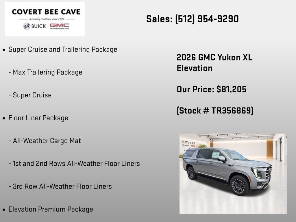 New 2026 GMC Yukon XL Elevation w/ Elevation Premium Package AWD/4WD image 19