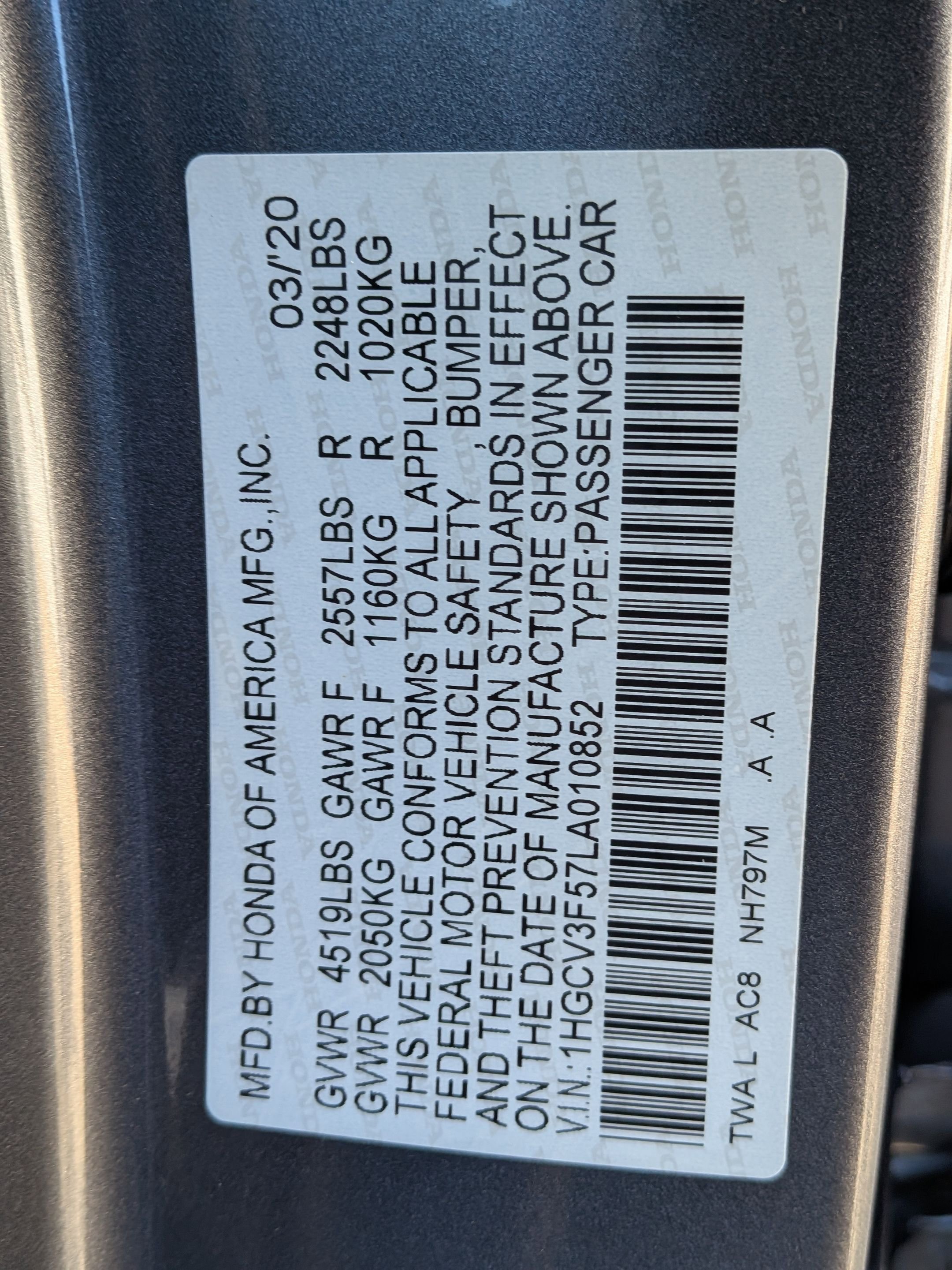 Certified 2020 Honda Accord EX-L image 35