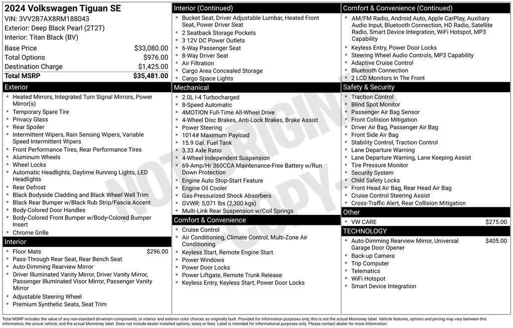 Used 2024 Volkswagen Tiguan SE image 3