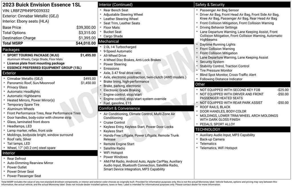 Certified 2023 Buick Envision Essence w/ Sport Touring Package image 6