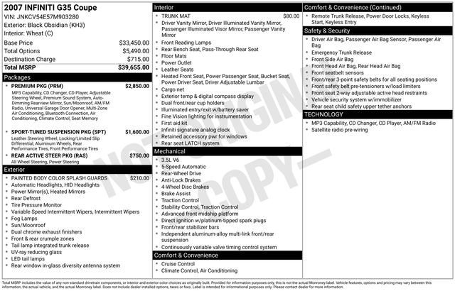Used 2007 INFINITI G35 Coupe w/ Premium Pkg RWD image 14