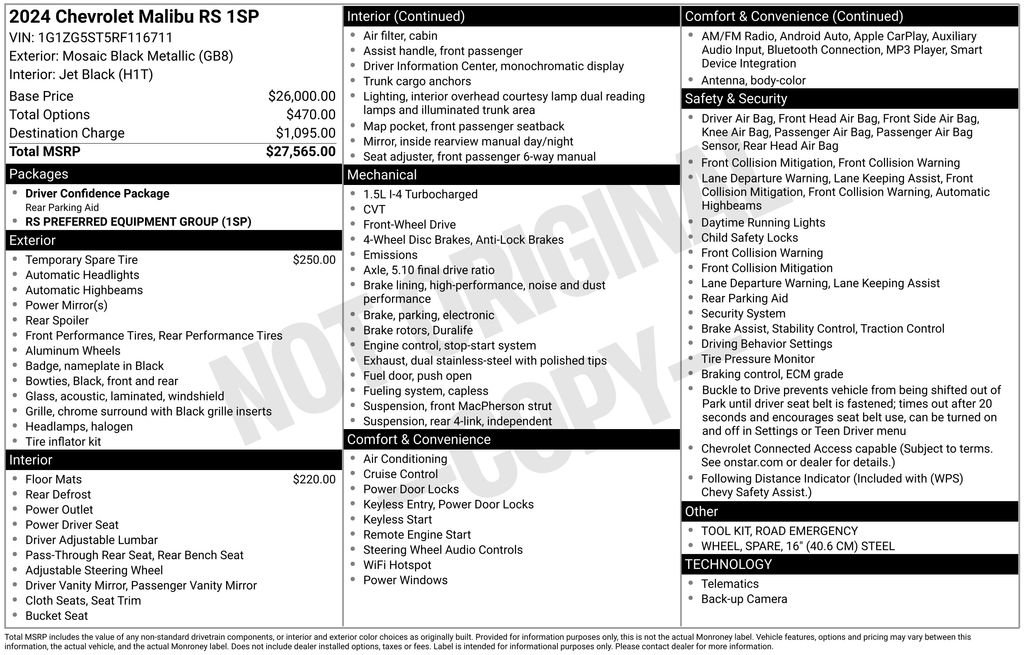 Used 2024 Chevrolet Malibu RS image 3