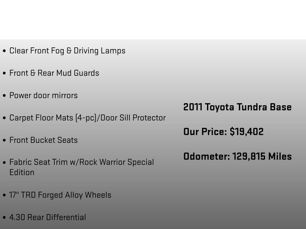 Used 2011 Toyota Tundra 4x4 CrewMax w/ TRD Rock Warrior Pkg image 30