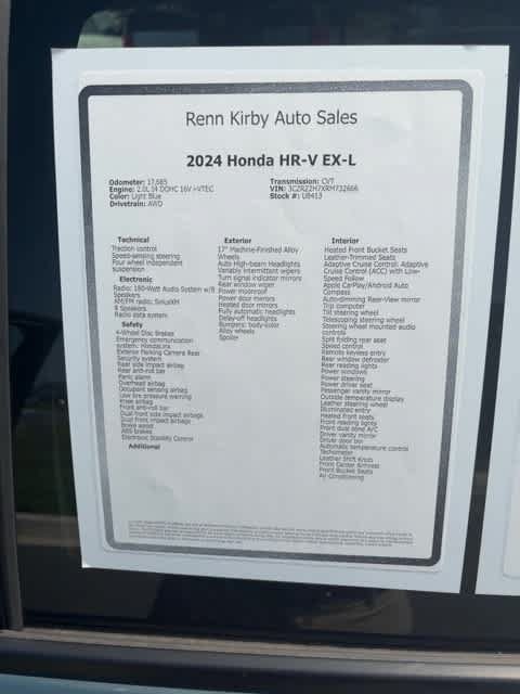 Used 2024 Honda HR-V EX-L image 11