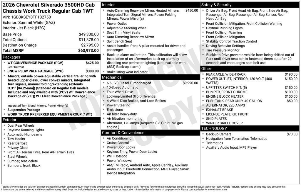 New 2026 Chevrolet Silverado 3500 W/T w/ WT Convenience Package AWD/4WD image 4