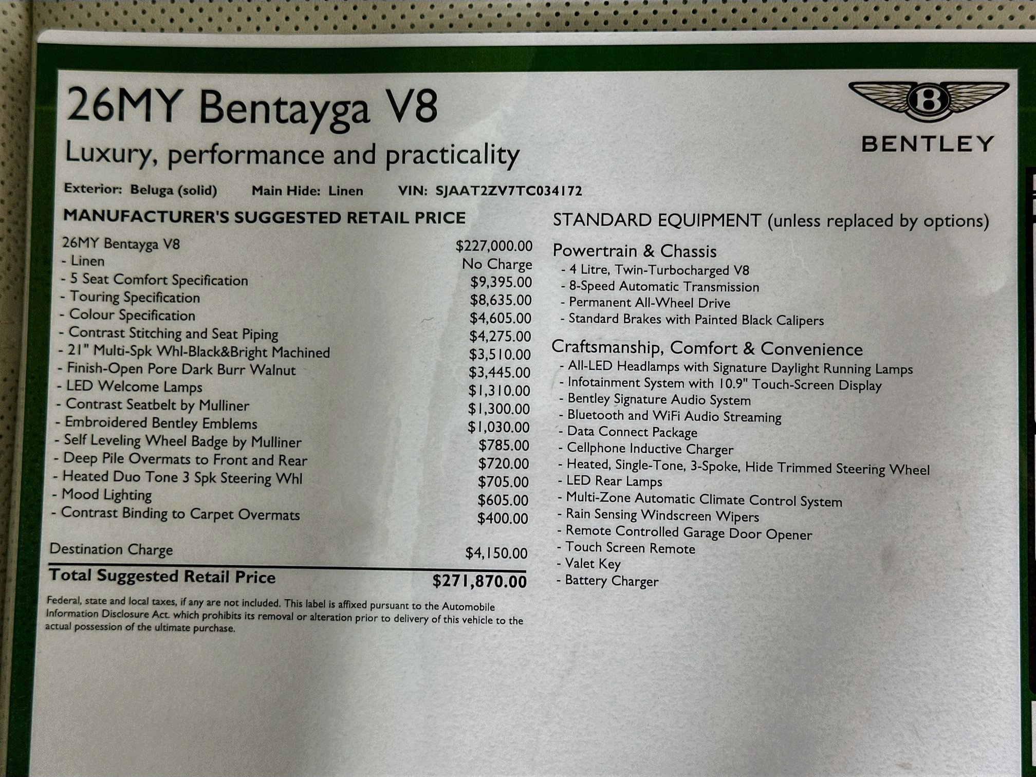 New 2026 Bentley Bentayga AWD/4WD image 28