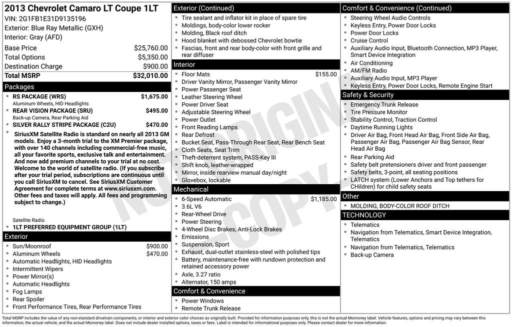 Used 2013 Chevrolet Camaro LT w/ RS Package image 27