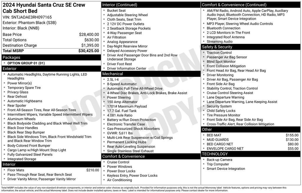Used 2024 Hyundai Santa Cruz SE image 17