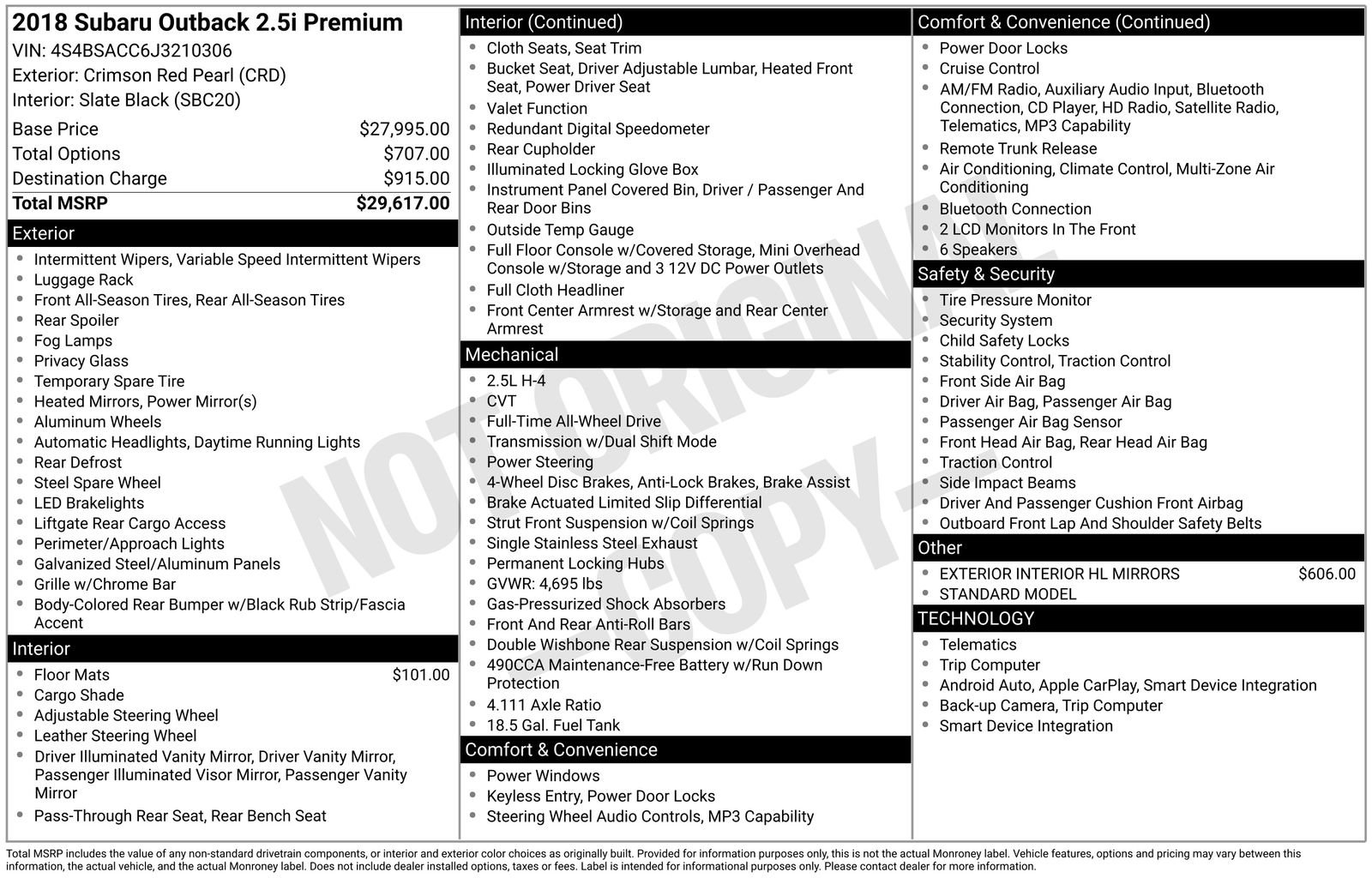 Used 2018 Subaru Outback 2.5i Premium image 18