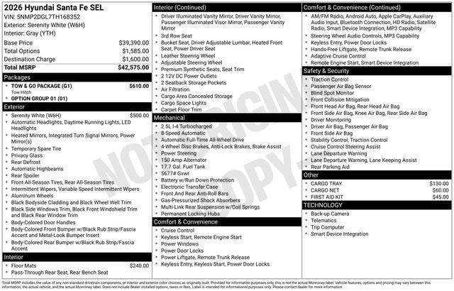 Used 2026 Hyundai Santa Fe SEL w/ Tow & Go Package image 39