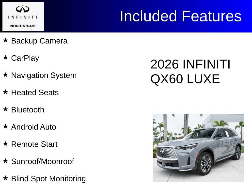 Certified 2026 INFINITI QX60 Luxe w/ Cargo Package FWD image 3
