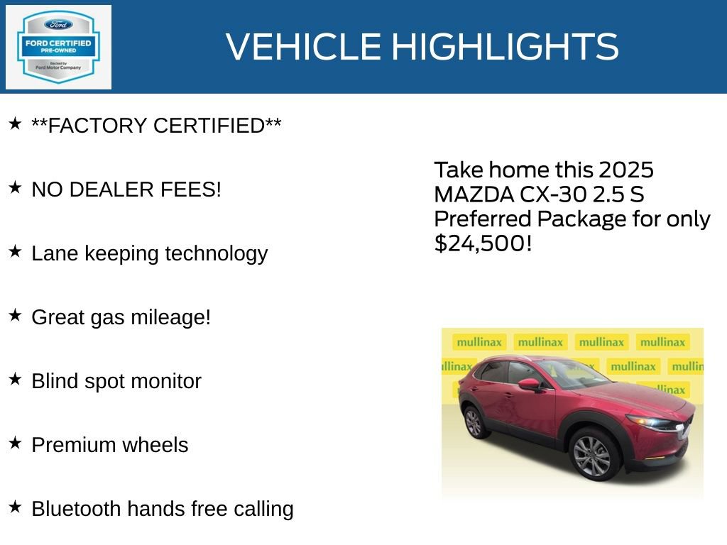 Used 2025 MAZDA CX-30 AWD 2.5 S w/ Preferred Package image 13