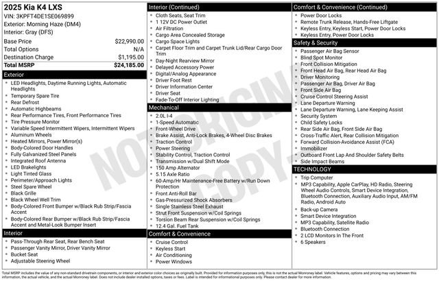 Certified 2025 Kia K4 FWD image 2