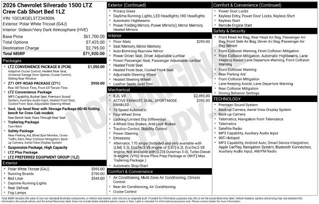 New 2026 Chevrolet Silverado 1500 LTZ w/ LTZ Convenience Package II AWD/4WD image 20