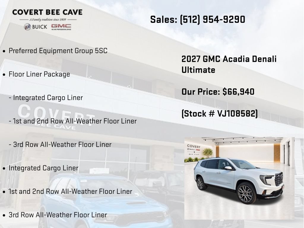 New 2027 GMC Acadia Denali Ultimate w/ LPO, Floor Liner Package FWD image 7