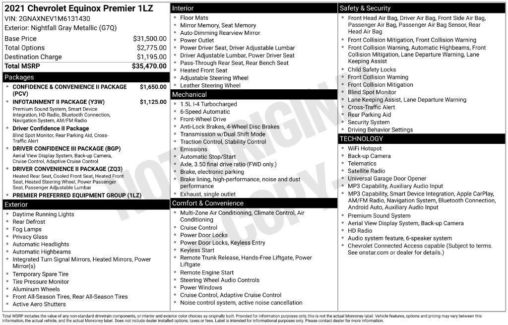 Used 2021 Chevrolet Equinox Premier FWD image 25