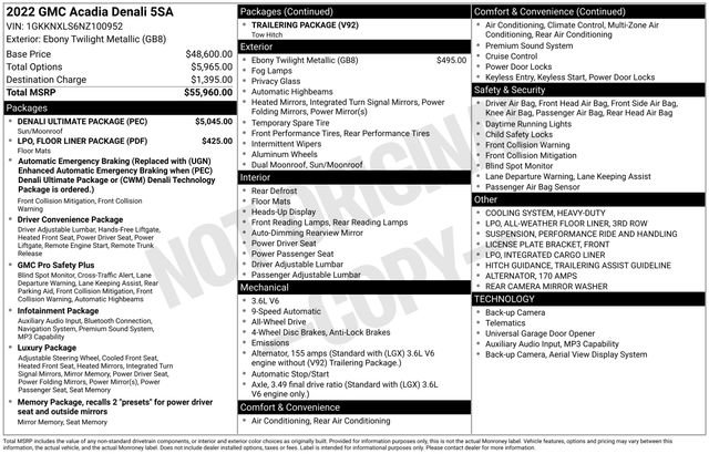 Used 2022 GMC Acadia Denali w/ Denali Ultimate Package image 32