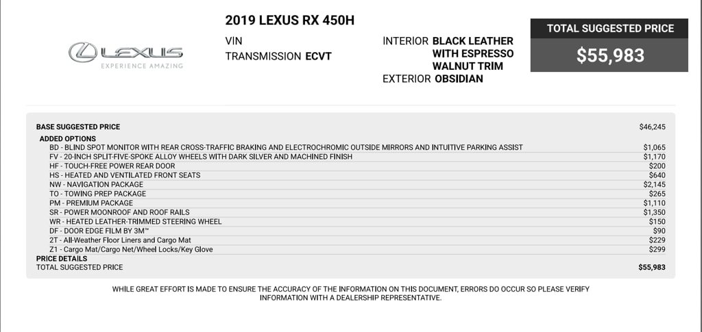 Used 2019 Lexus RX 450h AWD image 73