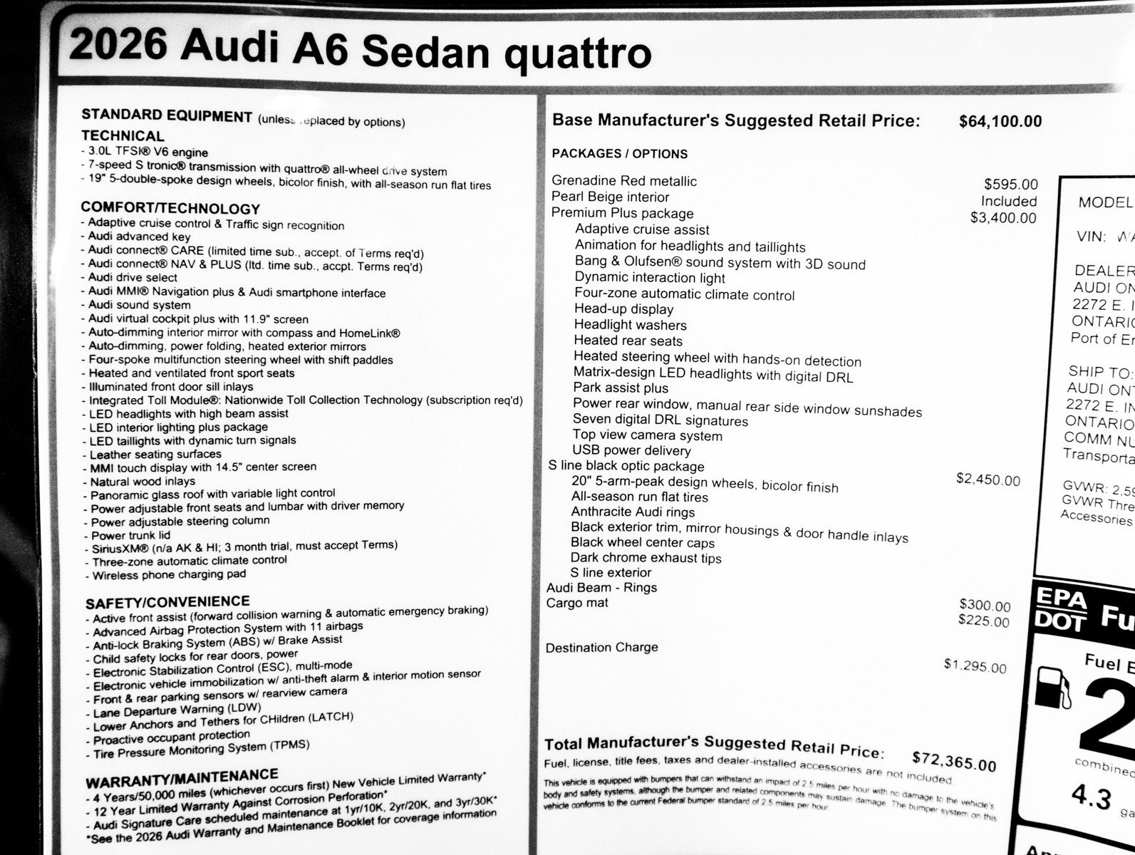 New 2026 Audi A6 Premium Plus AWD/4WD image 32