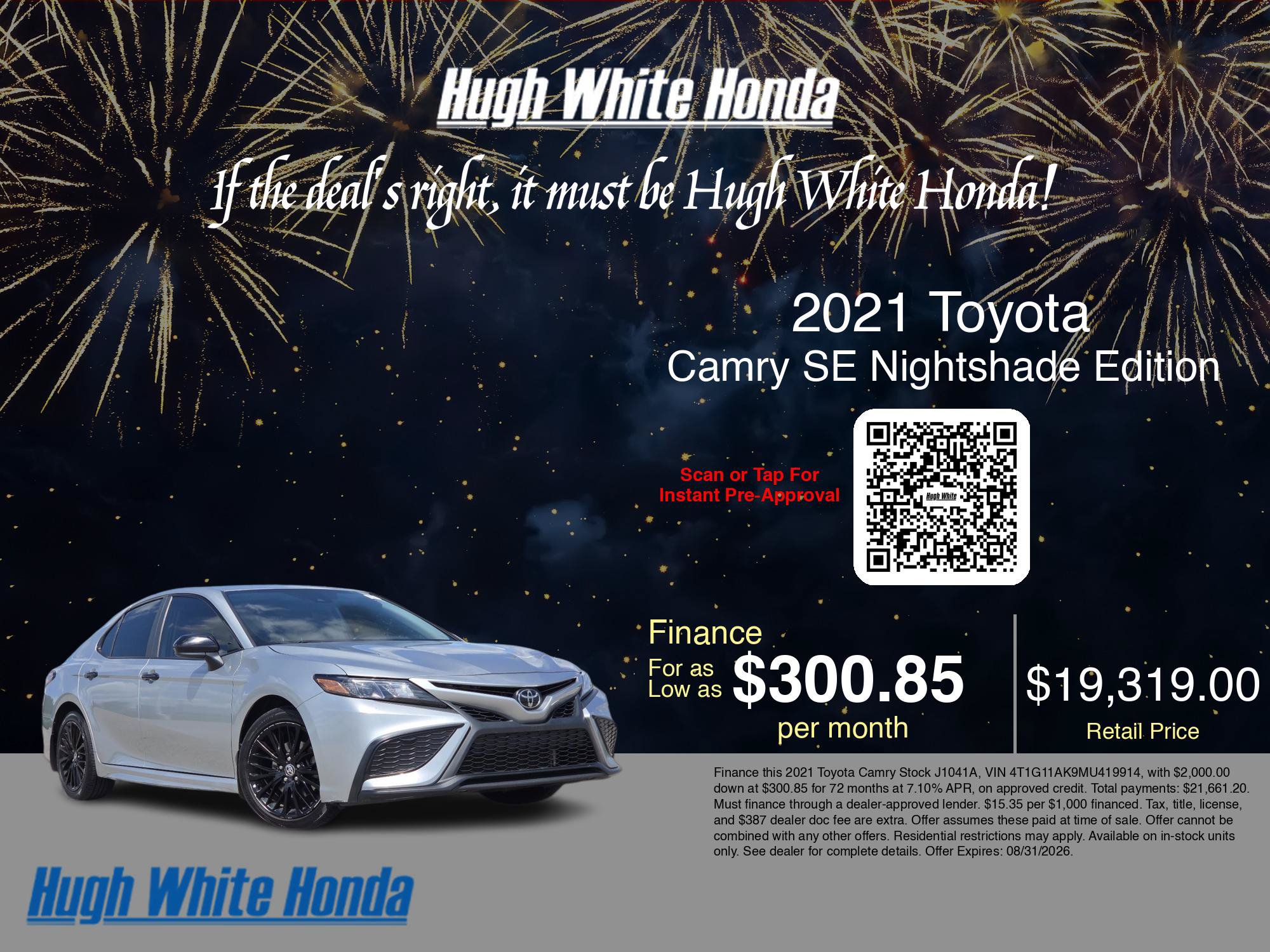 Used 2021 Toyota Camry SE FWD image 3