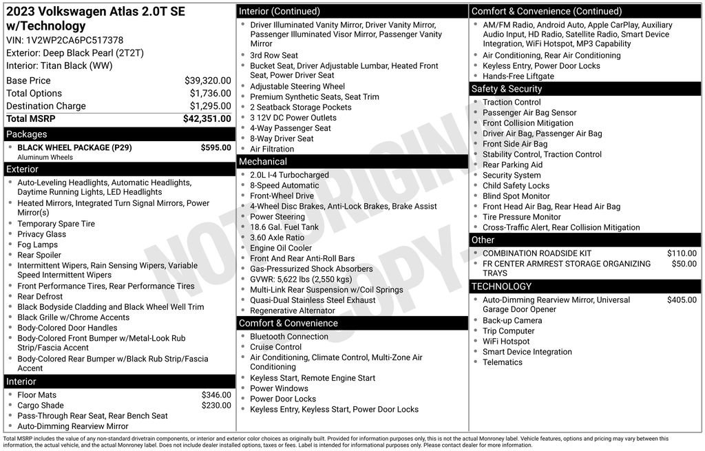 Used 2023 Volkswagen Atlas SE w/ Black Wheel Package image 7