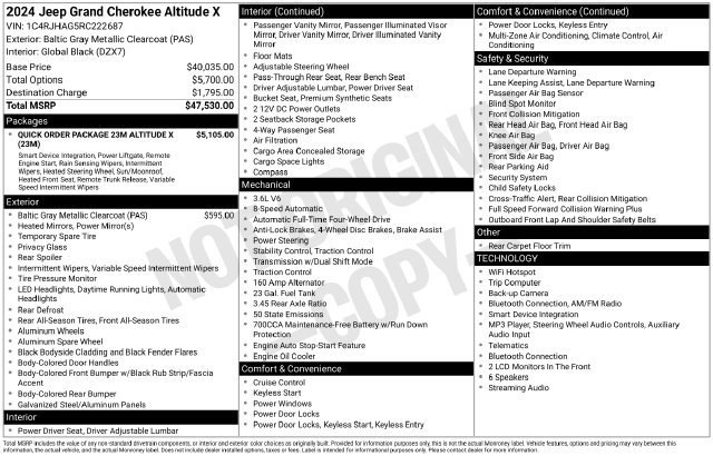 Certified 2024 Jeep Grand Cherokee Altitude AWD/4WD image 3