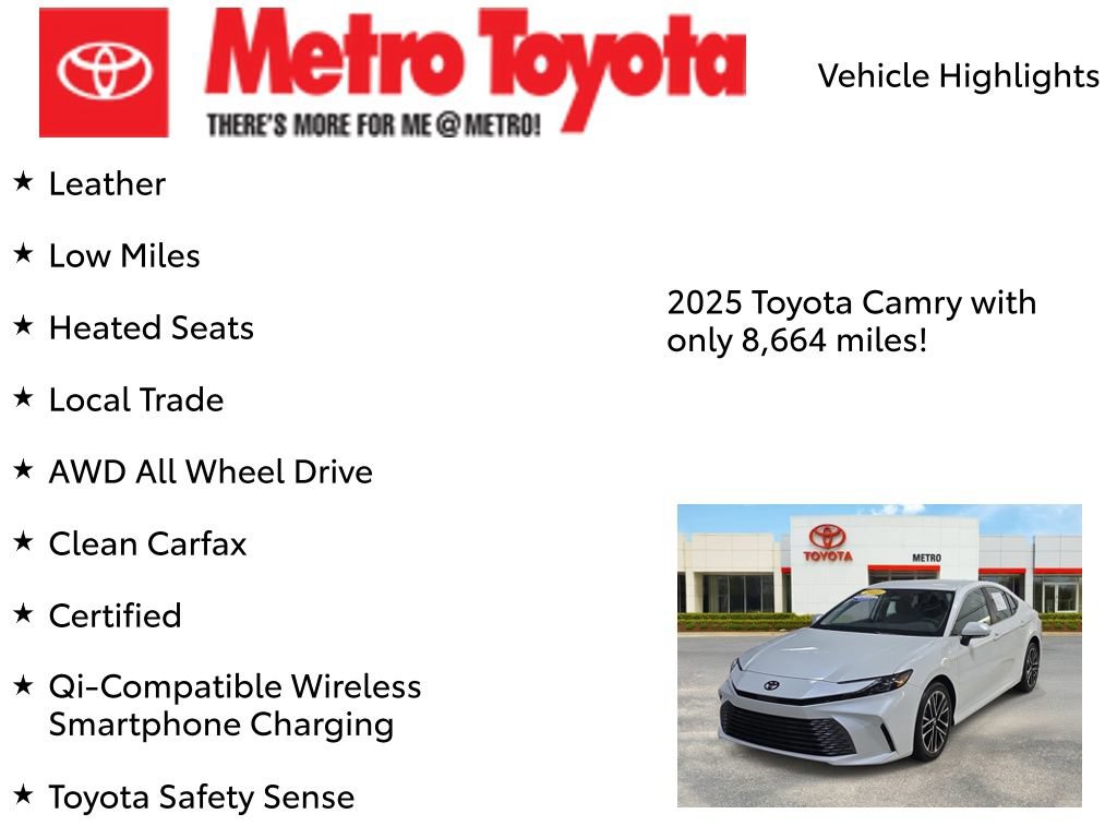 Certified 2025 Toyota Camry XLE AWD/4WD image 9