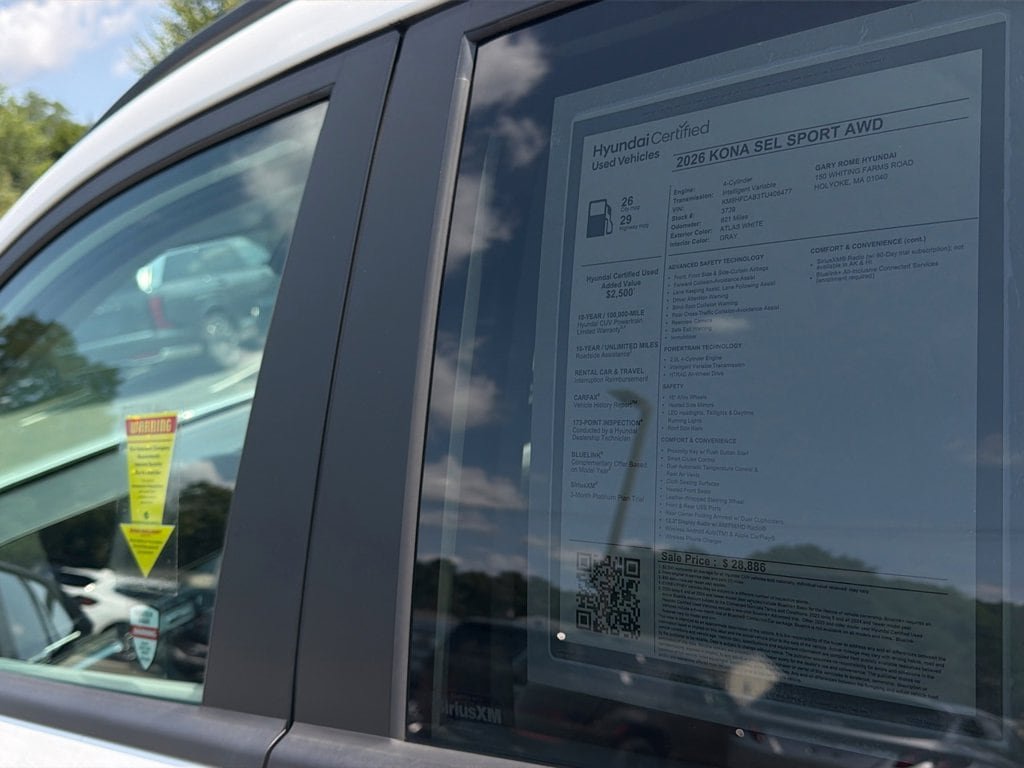 Certified 2026 Hyundai Kona SEL Sport AWD/4WD image 29