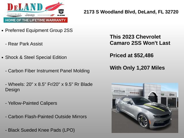 Used 2023 Chevrolet Camaro SS RWD image 2