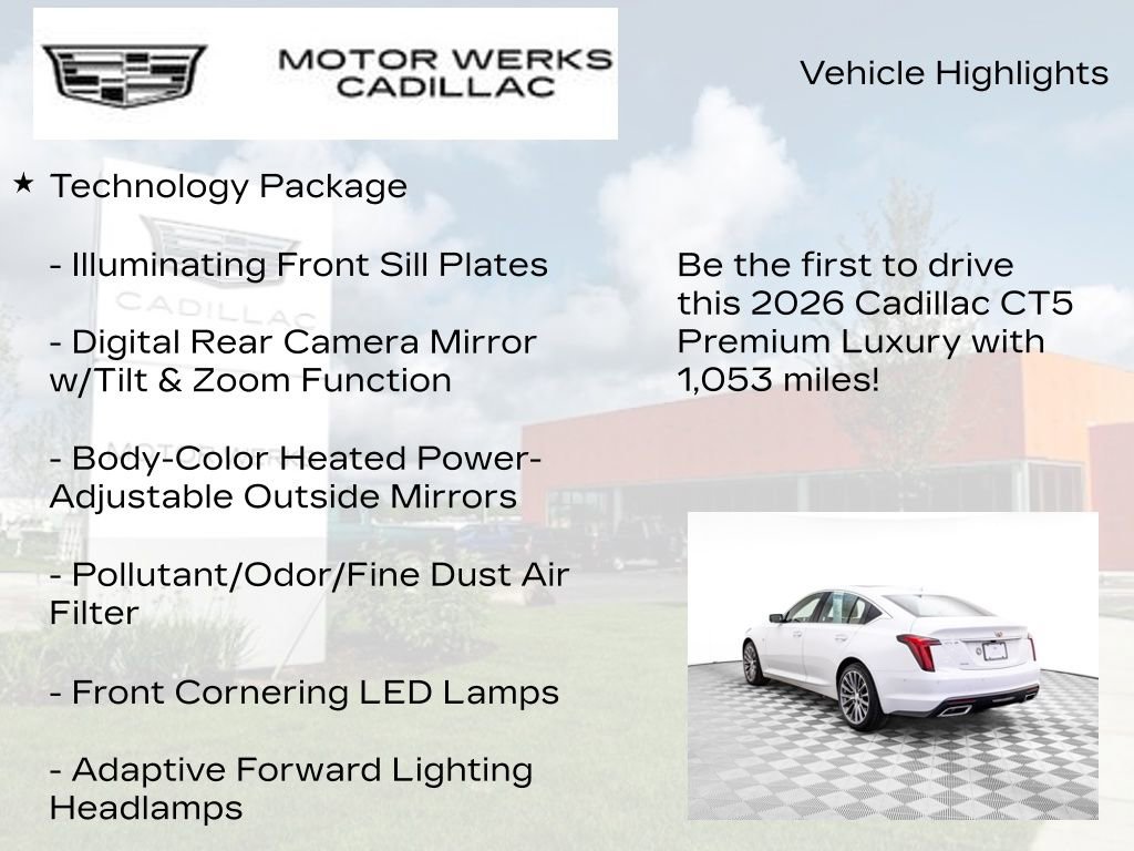 Certified 2026 Cadillac CT5 Premium Luxury w/ Technology Package image 15