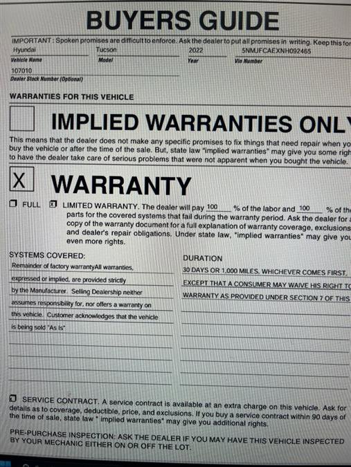 Used 2022 Hyundai Tucson SEL w/ Convenience Package image 3