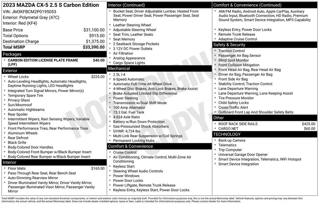 Certified 2023 MAZDA CX-5 Carbon Edition AWD/4WD image 41