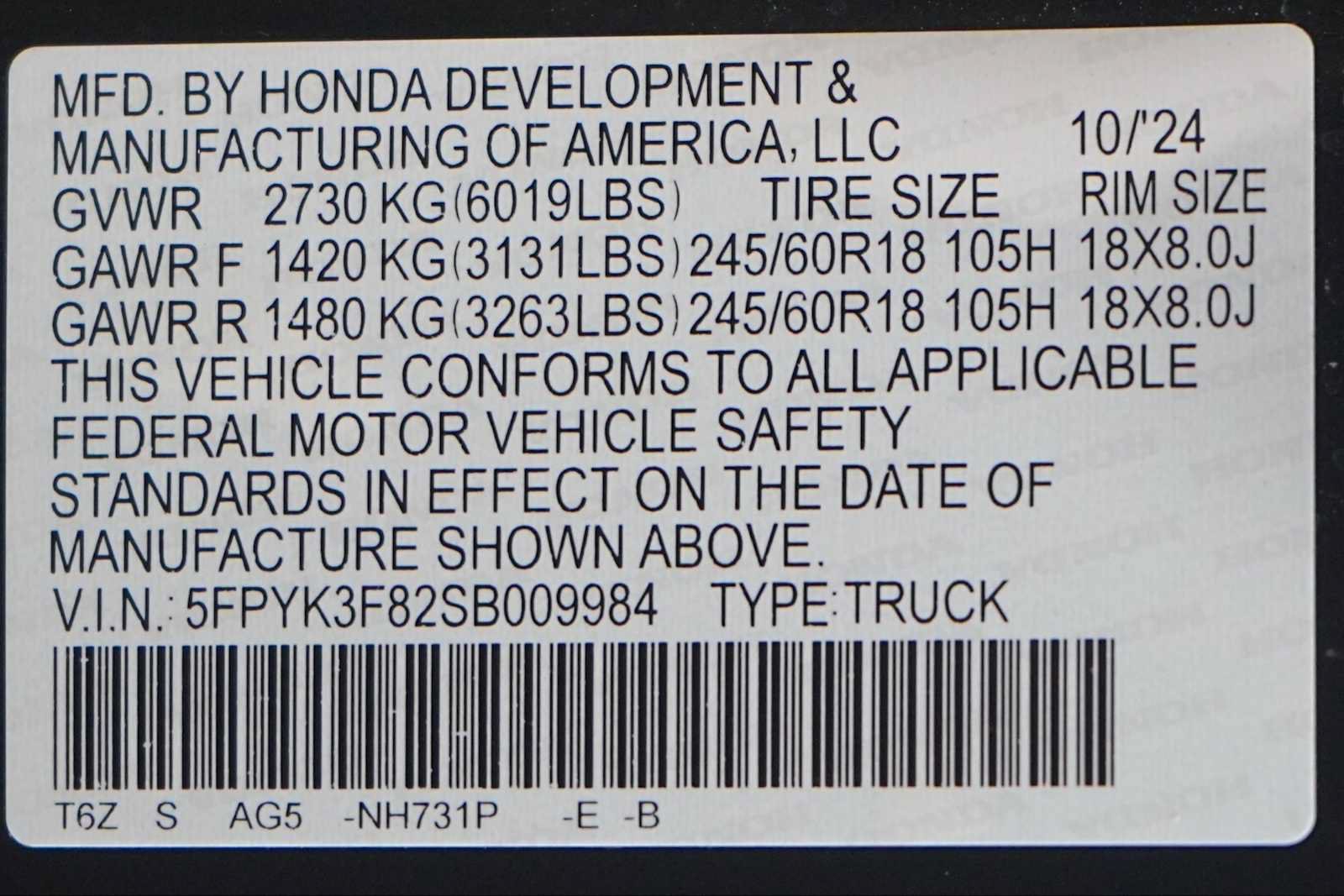 Certified 2025 Honda Ridgeline Black Edition image 29