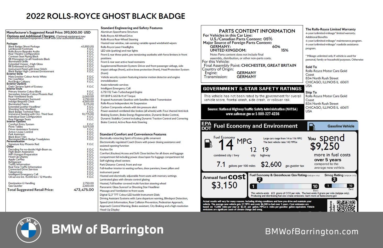 Used 2022 Rolls-Royce Ghost Black Badge image 10