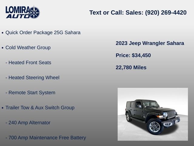 Used 2023 Jeep Wrangler Unlimited Sahara w/ Cold Weather Group AWD/4WD image 8