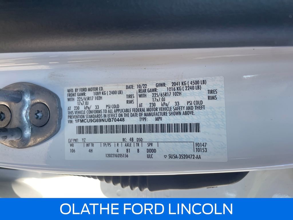 Used 2022 Ford Escape SE w/ Convenience Package image 23