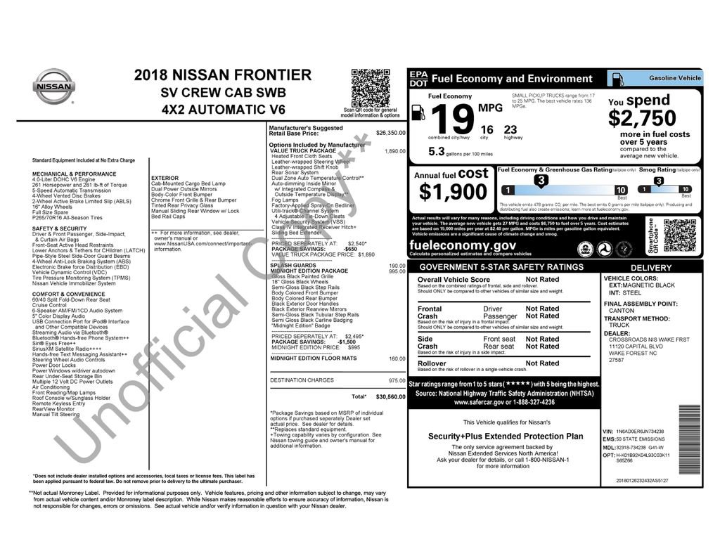 Used 2018 Nissan Frontier SV w/ Value Truck Package image 32