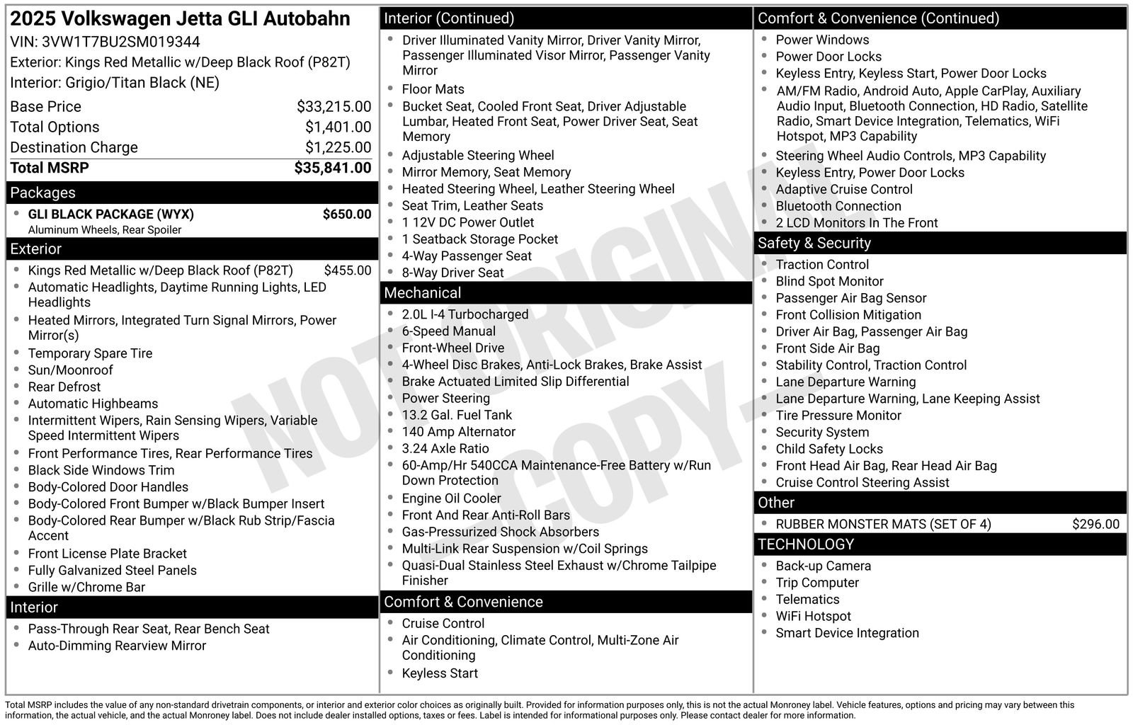 Certified 2025 Volkswagen Jetta GLI Autobahn w/ GLI Black Package image 39