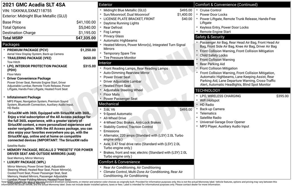 Used 2021 GMC Acadia SLT w/ Premium Package AWD/4WD image 29