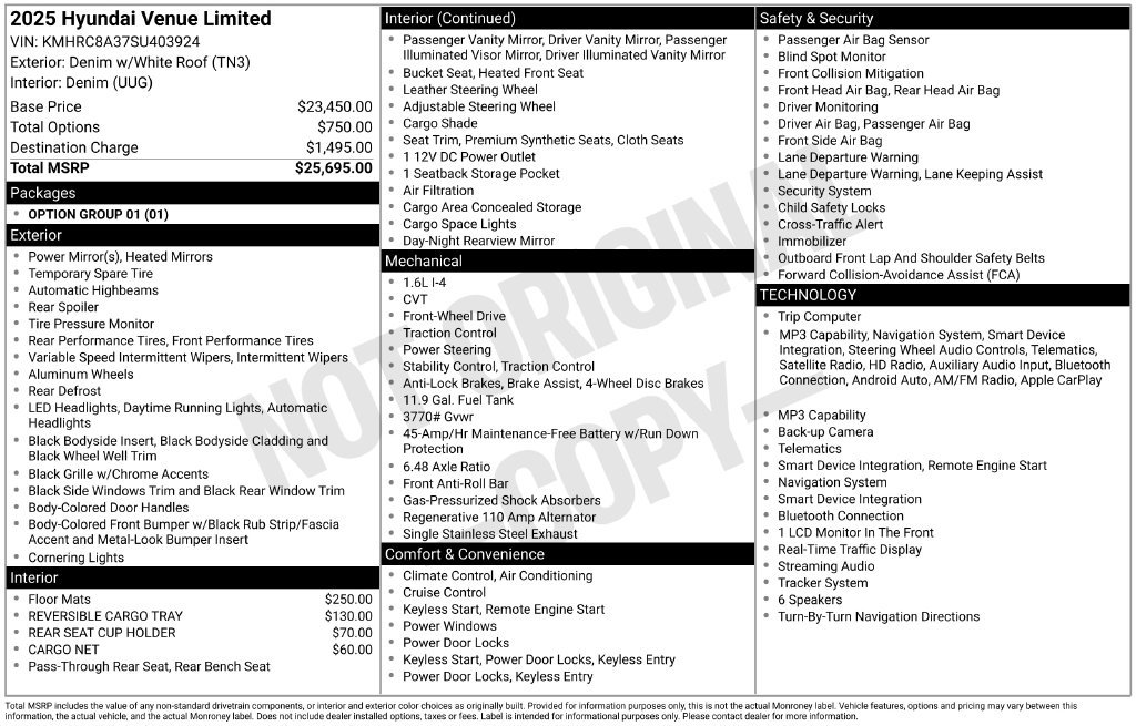 Used 2025 Hyundai Venue Limited FWD image 6