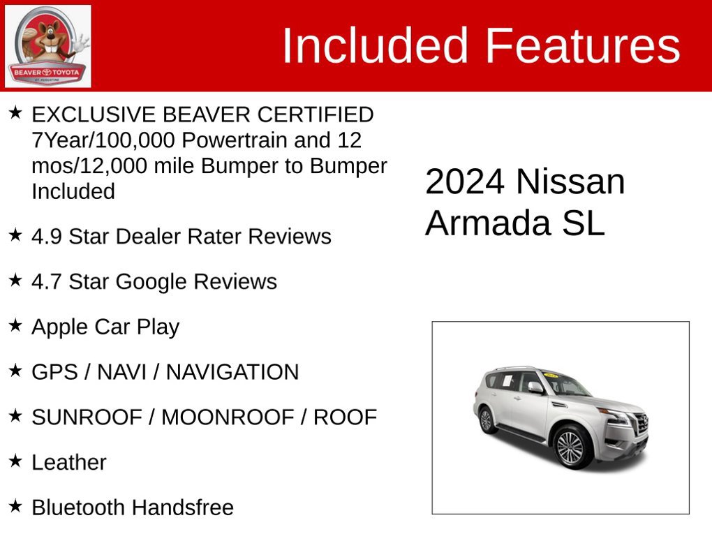 Used 2024 Nissan Armada SL w/ Captain's Chairs Package RWD image 4