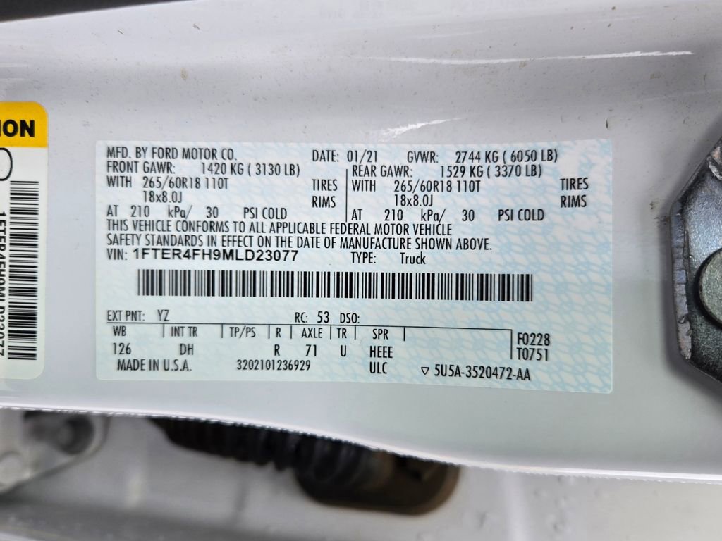 Used 2021 Ford Ranger Lariat w/ Equipment Group 501A High image 34