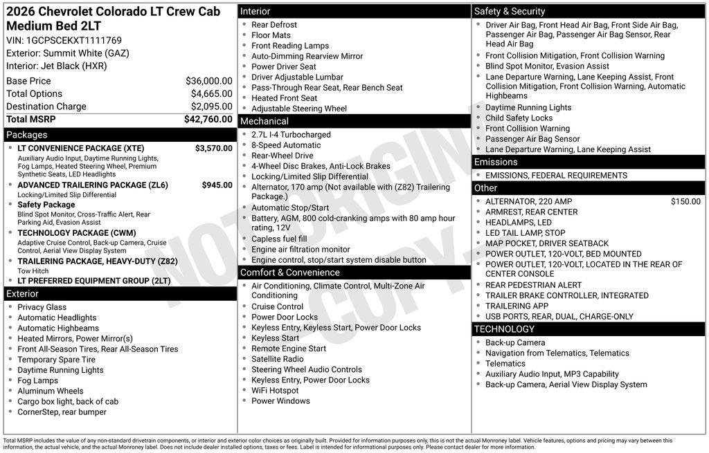 New 2026 Chevrolet Colorado LT w/ LT Convenience Package image 4
