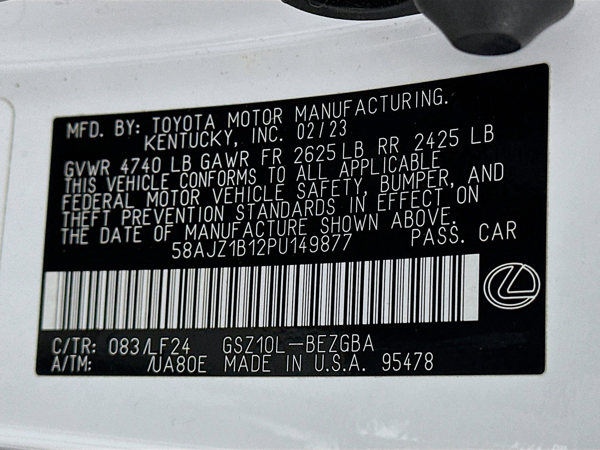 Used 2023 Lexus ES 350 F Sport w/ Accessory Package (Z2) image 12