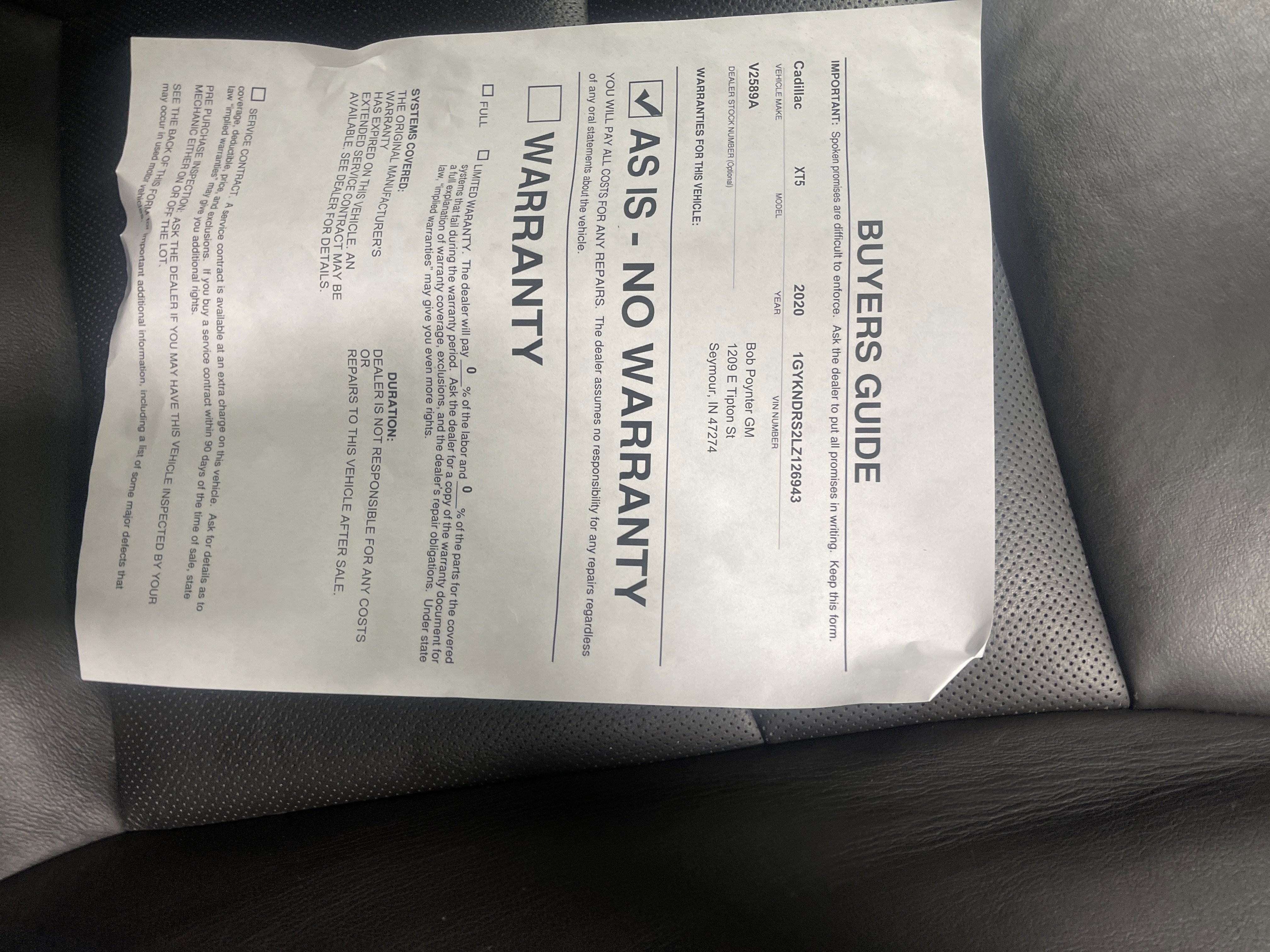 Used 2020 Cadillac XT5 Premium Luxury image 27