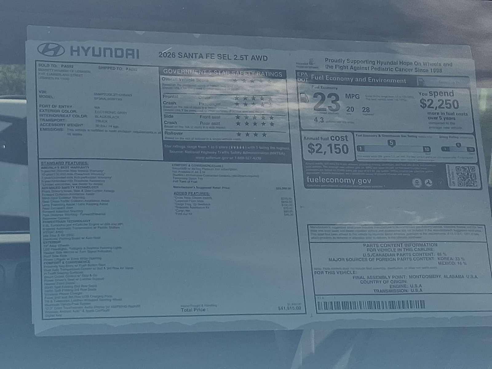 New 2026 Hyundai Santa Fe SEL AWD/4WD image 3
