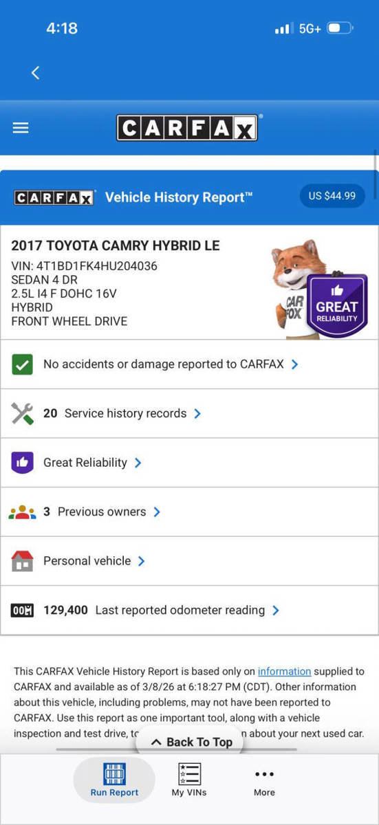 Used 2017 Toyota Camry XLE image 2