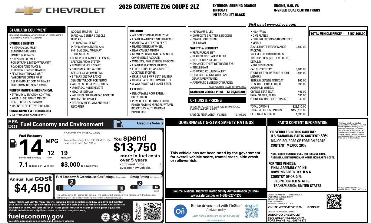 Used 2026 Chevrolet Corvette Z06 image 7