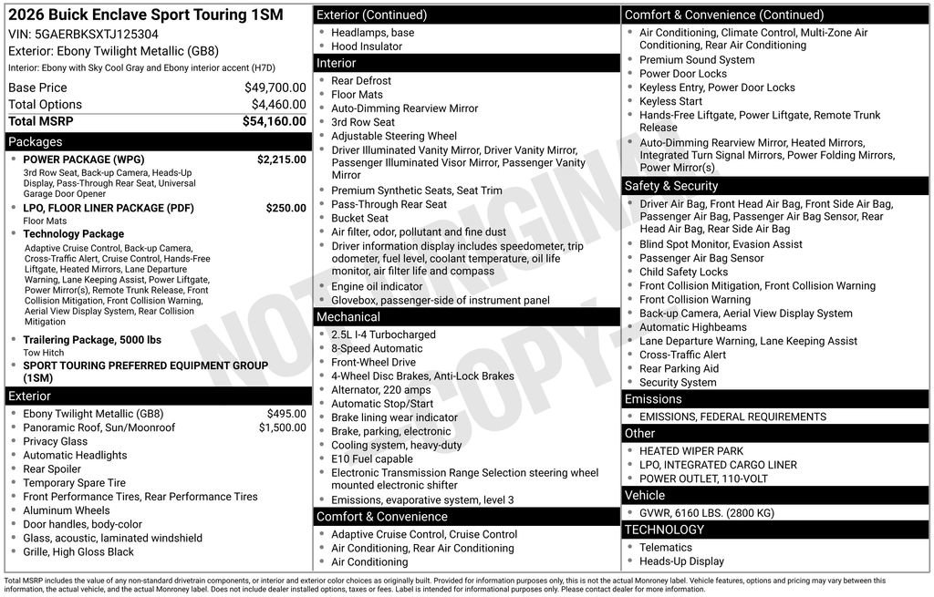 New 2026 Buick Enclave Sport Touring w/ Power Package image 41